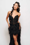 AMY FEATHER GOWN BLACK