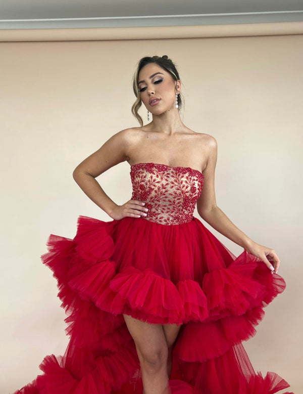 ARABELLA MINI DRESS RED