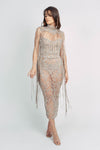 DALYLA FRINGE DRESS BY ALBINA DYLA NUDE