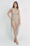 DALYLA FRINGE DRESS BY ALBINA DYLA NUDE