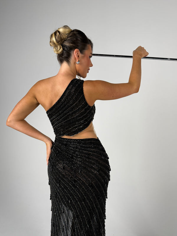 THORN GOWN BY MY SECRET WARDROBE BLACK