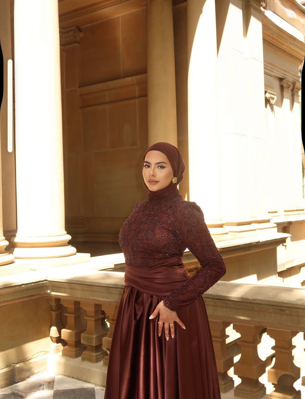 ILAAF GOWN BY MY SECRET WARDROBE BROWN