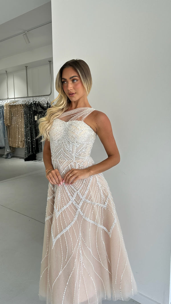 THE WINX MIDI DRESS NUDE