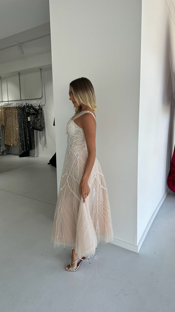 THE WINX MIDI DRESS NUDE