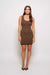 JACQUARD KNITTED MINI DRESS BY FENDIBY FENDI BROWN