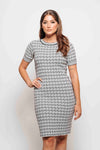 JACQUARD KNITTED MINI DRESS BY FENDI WHITE