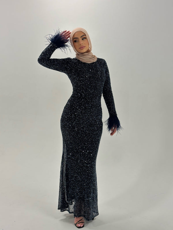 LINA FEATHER BY MY SECRET WARDROBE NAVY