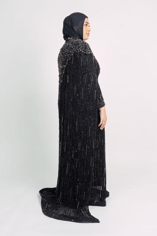 SUE CAPE GOWN BY MY SECRET WARDROBE BLACK