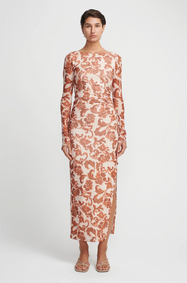 ATHENA DRESS BY HANSEN AND GRETEL ORANGE