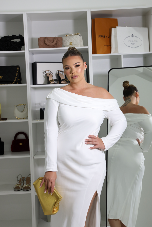 GARCIA MIDI DRESS WHITE