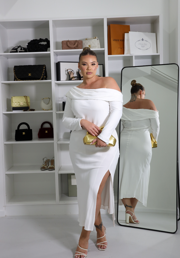 GARCIA MIDI DRESS WHITE