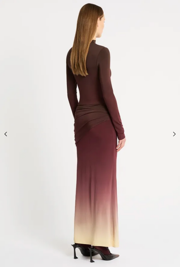 LIFE FORM JERSEY MAXI DRESS BY SASS AND BIDE BURGUNDY