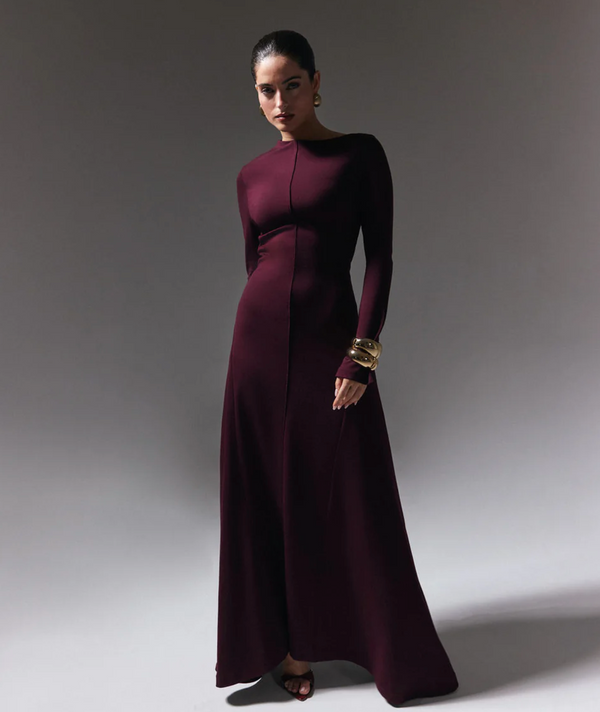 ELYSIAN DRESS BY MUZA BURGUNDY