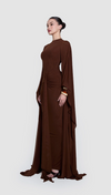 ALUYA MESH DRAPED CAPE BY BBXBRAND BROWN