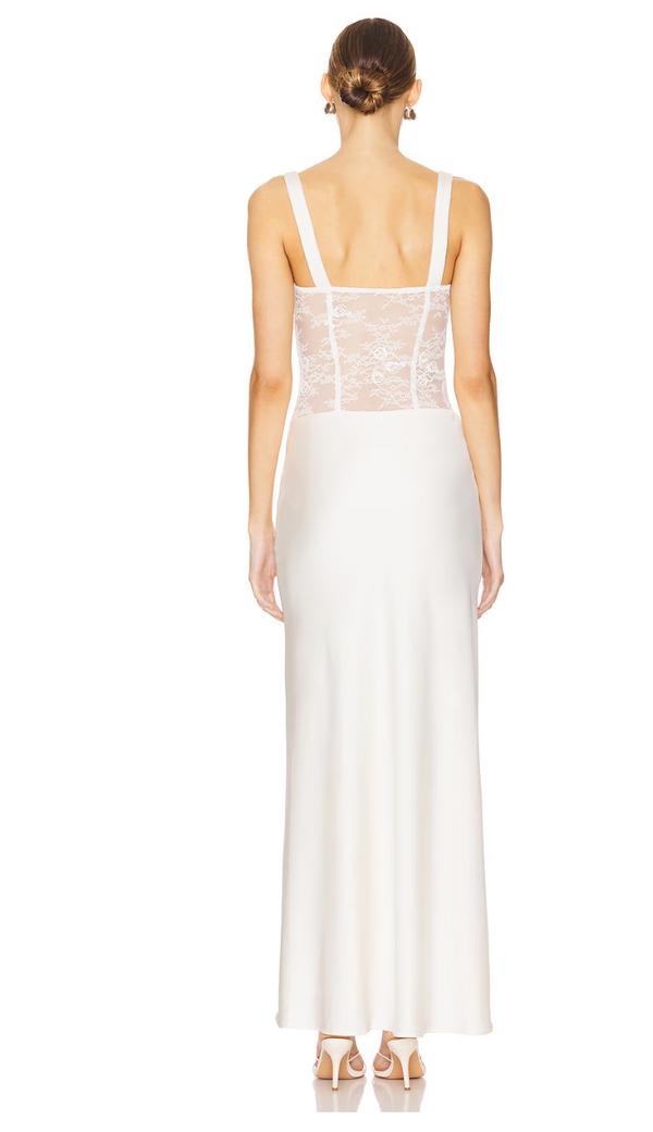 OLIMPIA CORSET DRESS BY BEC AND BRIDGE CREAM