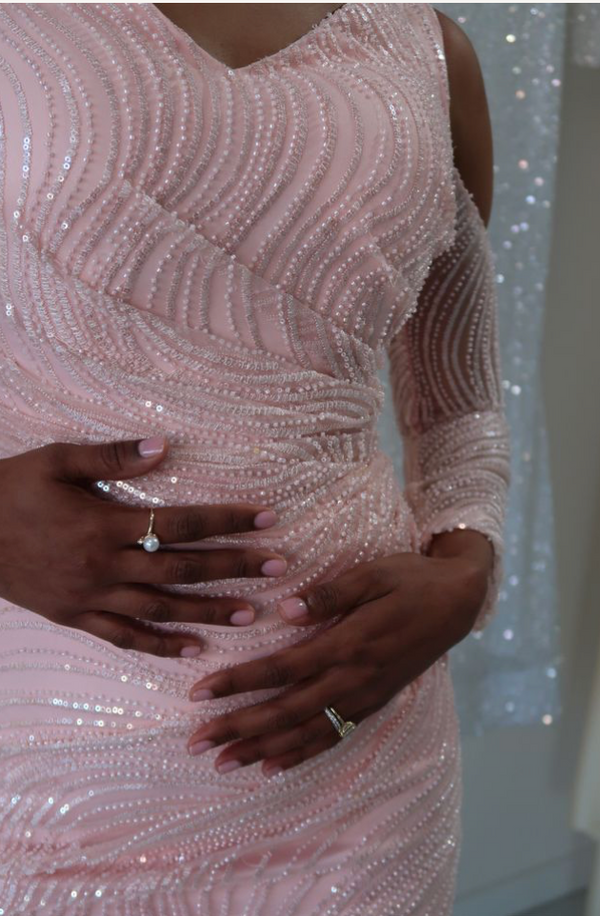 PINK CUT OUT LONG SLEEVE DRESS