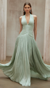 URANIE MINT GREEN GATHERED MAXI