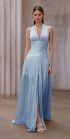 URANIE BLUE GATHERED MAXI DRESS
