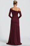 ANASTASIA ONE SHOULDER GATHERED MAXI DRESS