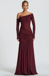 ANASTASIA ONE SHOULDER GATHERED MAXI DRESS