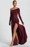 ANASTASIA ONE SHOULDER GATHERED MAXI DRESS