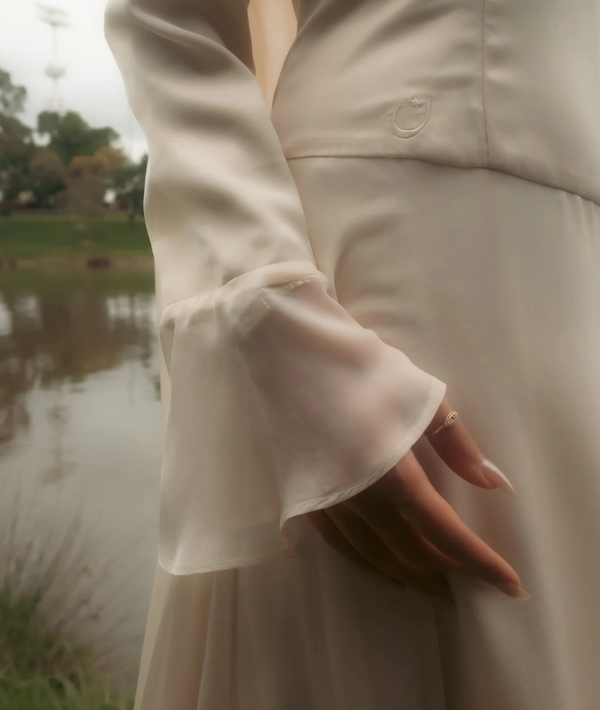 MIRAGE SILK CHIFFON MAXI DRESS BY NOOR CURATED