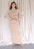 LUXE SLIP DRESS HIGH NECK LATTE