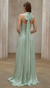 URANIE MINT GREEN GATHERED MAXI