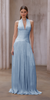 URANIE BLUE GATHERED MAXI DRESS