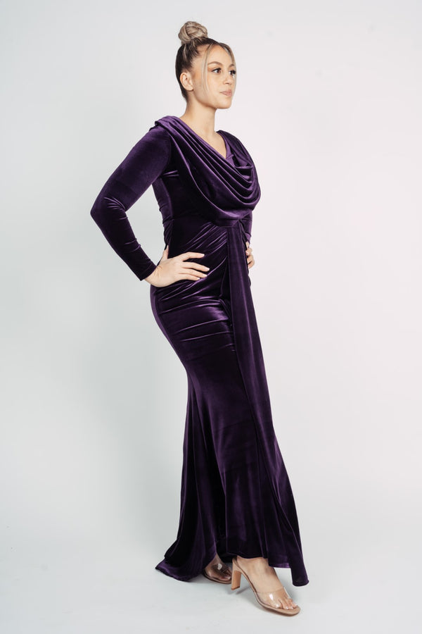 VELVED MISHA GOWN BY MY SECRET WARDROBE PURPLE