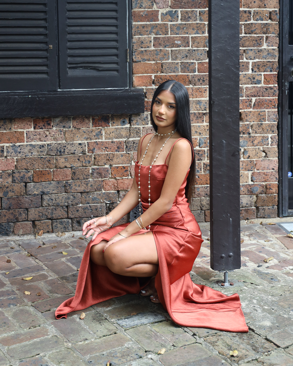 AINSLEY MAXI DRESS BY BEC AND BRIDGE ORANGE