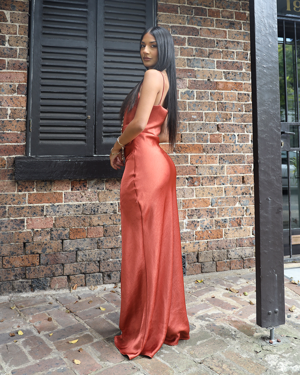 AINSLEY MAXI DRESS BY BEC AND BRIDGE ORANGE