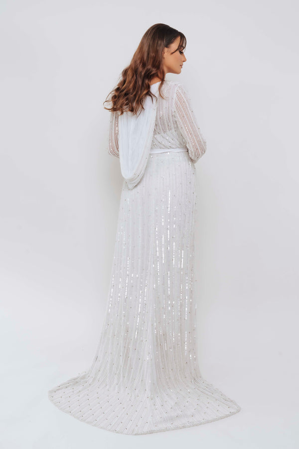 IVORY PEARL BRIDAL ROBE BY MY SECRET WARDROBE WHITE