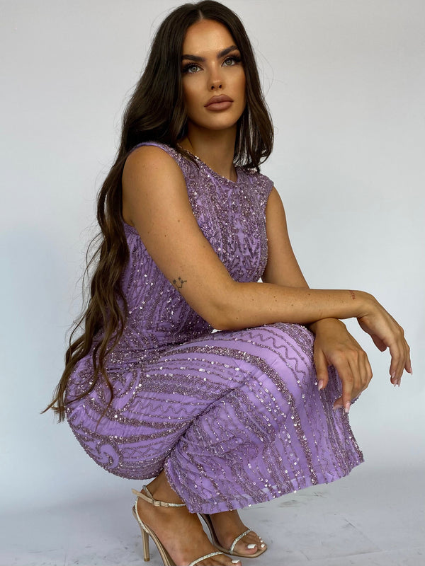 DIANA CAP SLEEVE BY MY SECRET WARDROBE LILAC