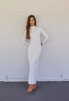 LUXE SLIP DRESS HIGH-NECK VANILLA