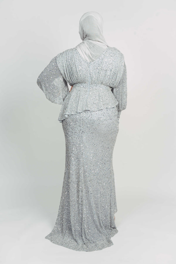 MALIKA V NECK BY MY SECRET WARDROBE SILVER