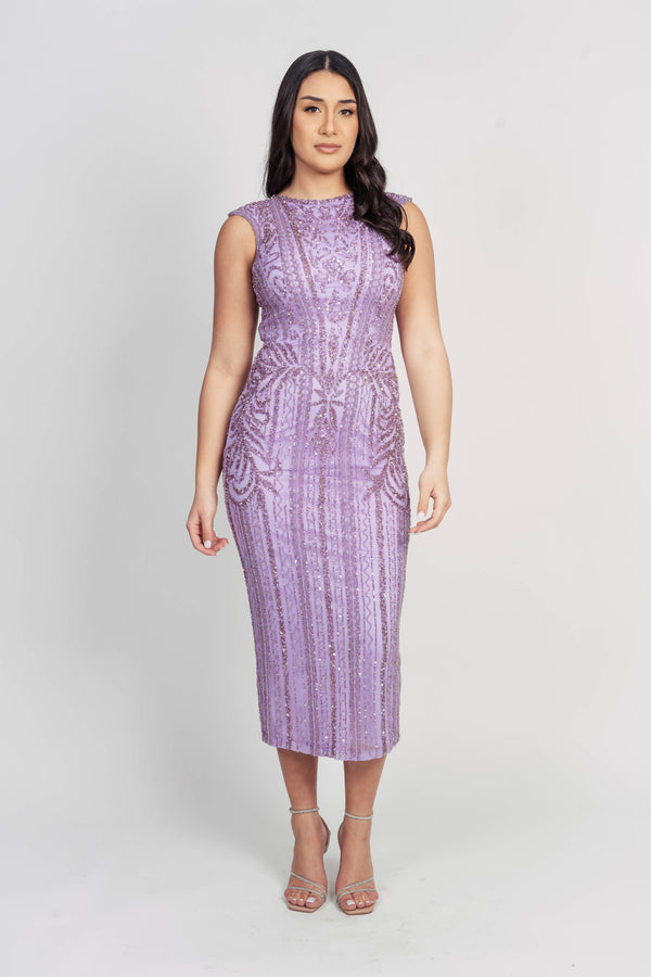 DIANA CAP SLEEVE BY MY SECRET WARDROBE LILAC