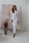 LUXE SLIP DRESS HIGH-NECK VANILLA
