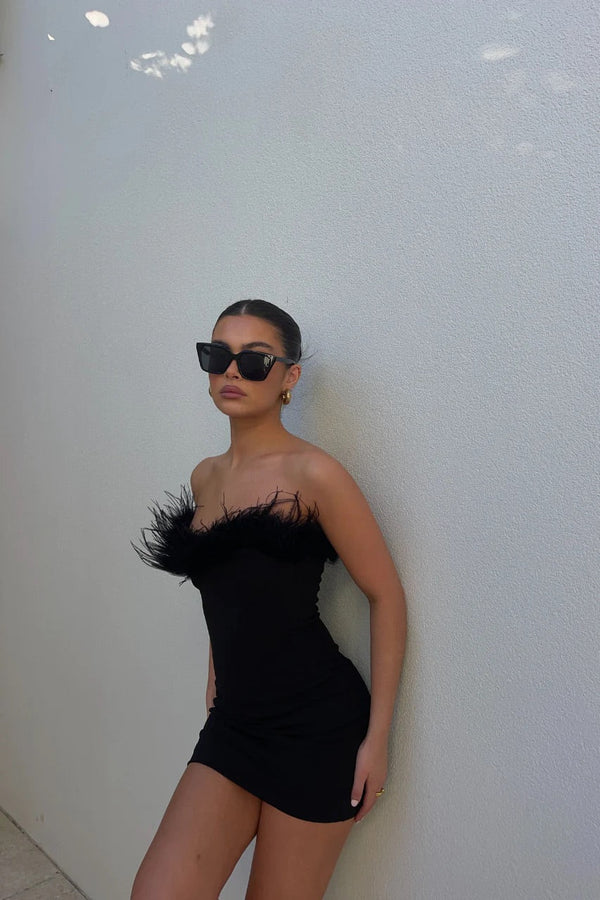 VALETINA MINI DRESS BY RUNAWAY THE LABEL BLACK