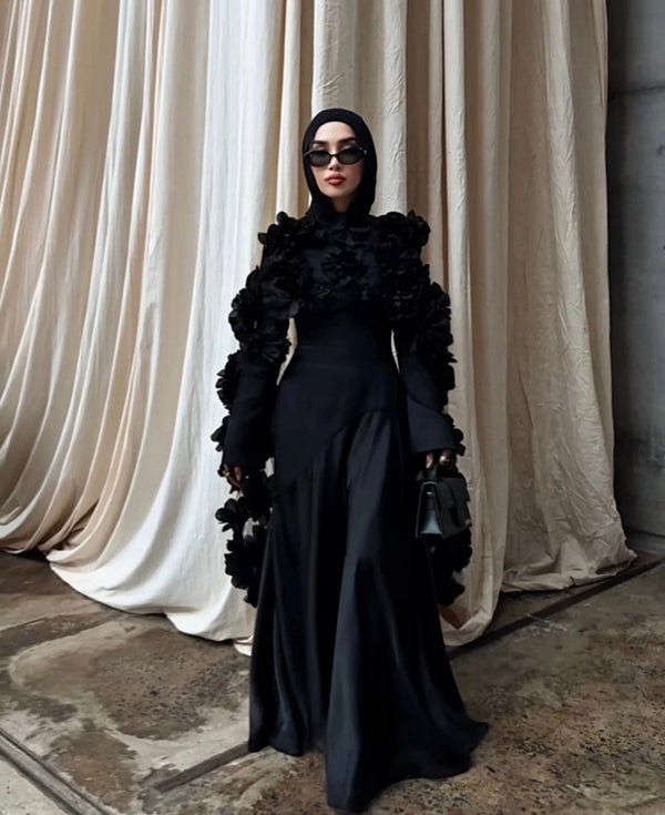 MIDNIGHT PETAL CAPE BY MY SECRET WARDROBE BLACK