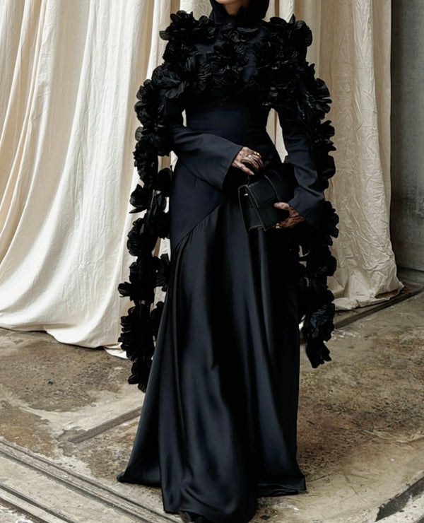MIDNIGHT PETAL CAPE BY MY SECRET WARDROBE BLACK