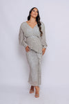 MALIKA V NECK MIDI BY MY SECRET WARDROBE SILVER
