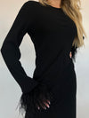 MIRANDA FEATHER CUFFED DRESS BY JOHNNY BLACK