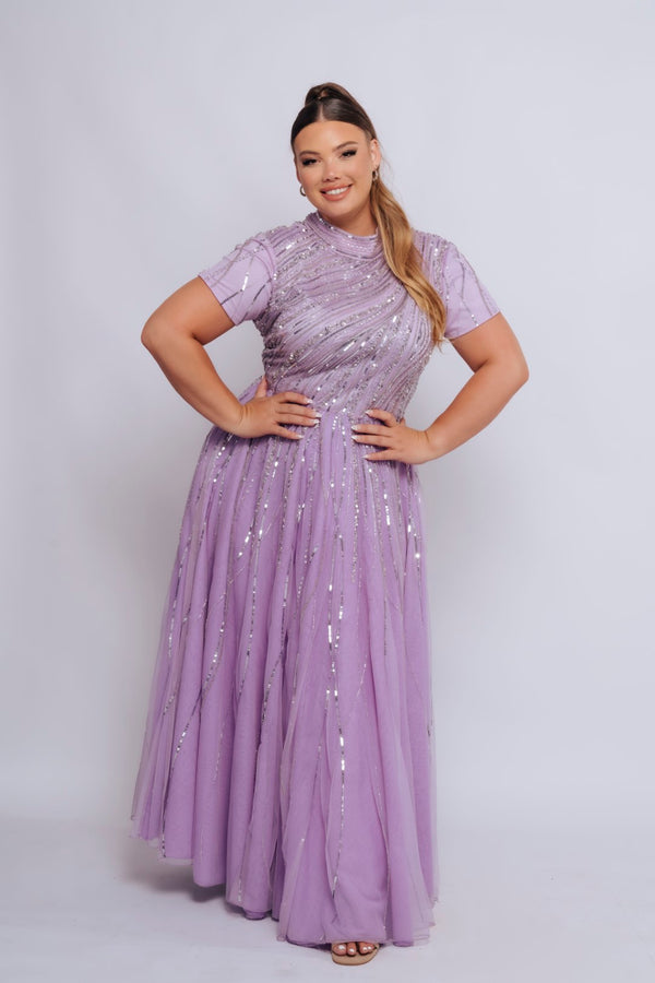 ROKSAR CAP SLEEVE BY MY SECRET WARDROBE LILAC