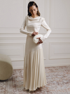 FITTED SATIN RHINESTONE MAXI DRESS BY LICHI CREAM