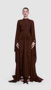 ALUYA MESH DRAPED CAPE BY BBXBRAND BROWN