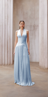 URANIE BLUE GATHERED MAXI DRESS