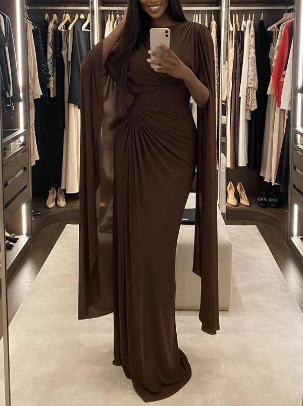 AMIRAH MAXI DRESS BROWN