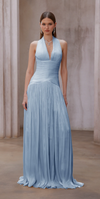 URANIE BLUE GATHERED MAXI DRESS