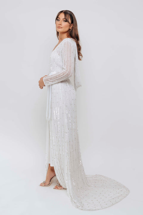 IVORY PEARL BRIDAL ROBE BY MSW
